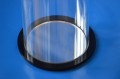 Plexiglas® Boden mit Nut für Rohr Farbe Schwarz / Spiegel